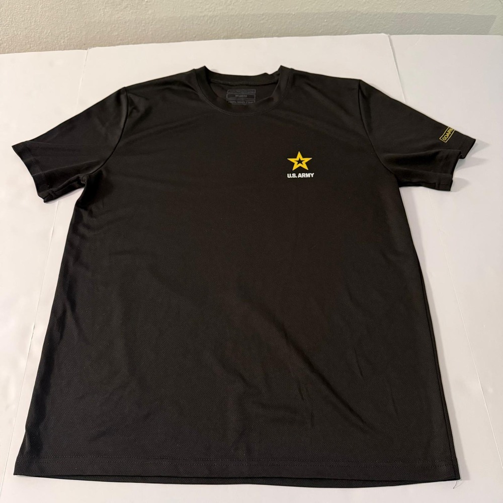 US Army Mens Medium Black Performance Microfiber T-Shirt Short Sleeve